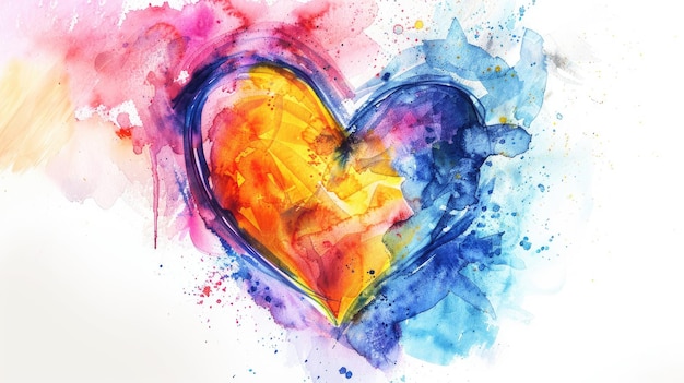 Watercolor heart Generative AI