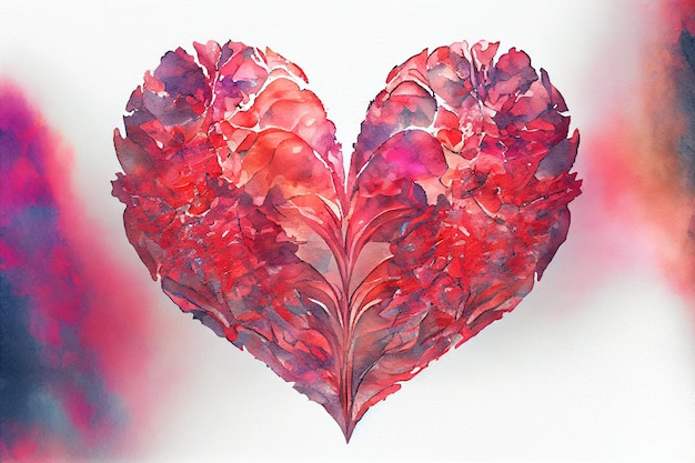 Watercolor heart illustration Generative AI