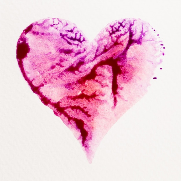 Photo watercolor heart. valentines day greating card, love, relationship, art, painting.