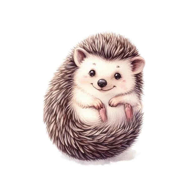 Watercolor hedgehog Clipart