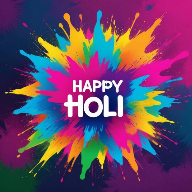 Photo watercolor holi festival happy holi lettering watercolor holi background flat detailed happy holi fe