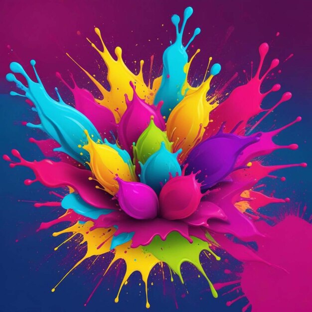 Watercolor holi festival Happy holi lettering Watercolor holi background Flat detailed happy holi fe