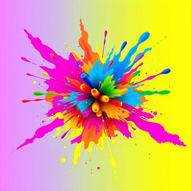 Watercolor holi festival Happy holi lettering Watercolor holi background Flat detailed happy holi fe