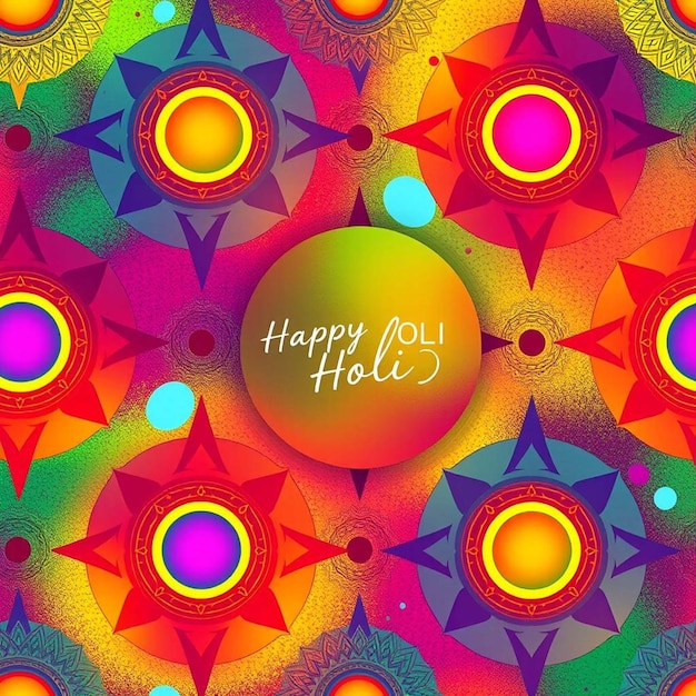 Watercolor holi festival Happy holi lettering Watercolor holi background Flat detailed happy holi fe