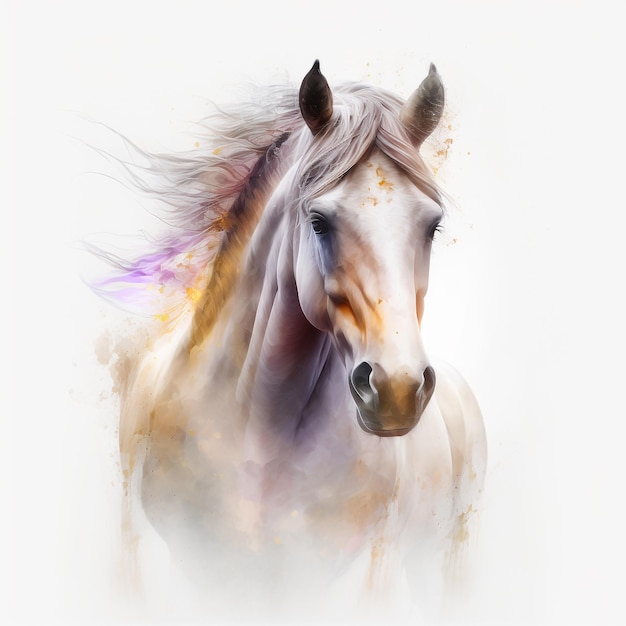 Watercolor Horse Pastel Art