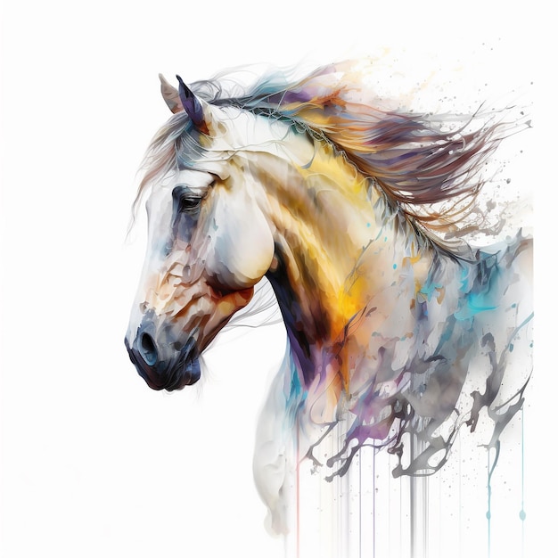 Watercolor Horse Pastel Art