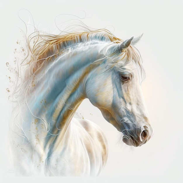 Watercolor Horse Pastel Art