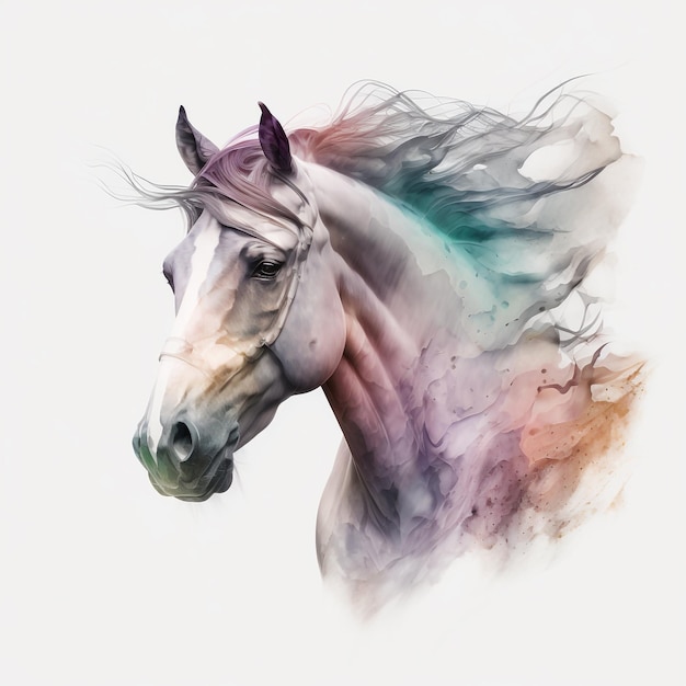 Watercolor Horse Pastel Art