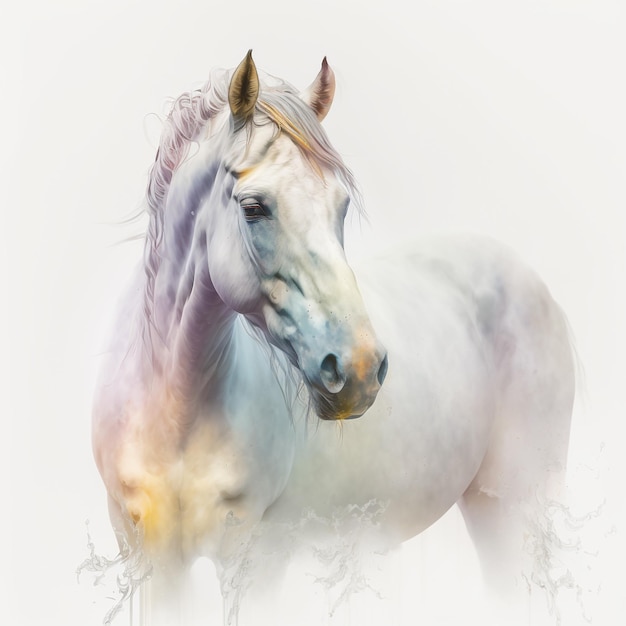 Watercolor Horse Pastel Art