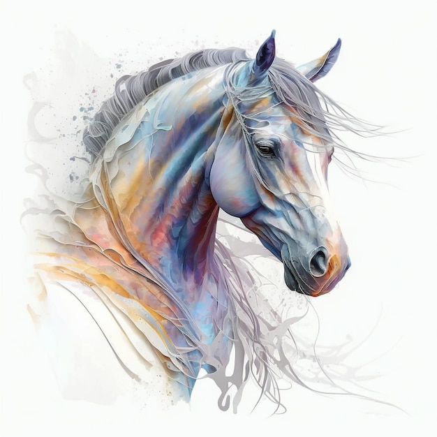 Watercolor Horse Pastel Art