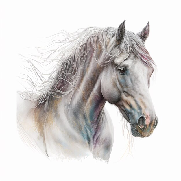 Watercolor Horse Pastel Art