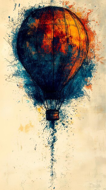 Watercolor Hot Air Balloon Illustration