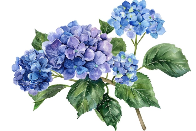 Watercolor Hydrangea Bouquet Clipart