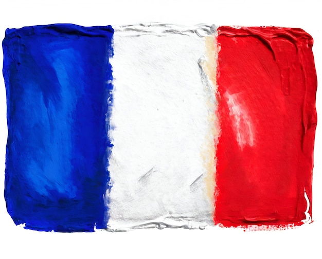 Watercolor Illustration of background flag france