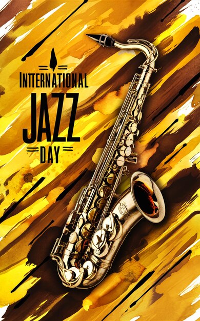 Watercolor illustration celebrating International Jazz Day