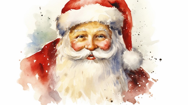 watercolor illustration of the christmas santa claus