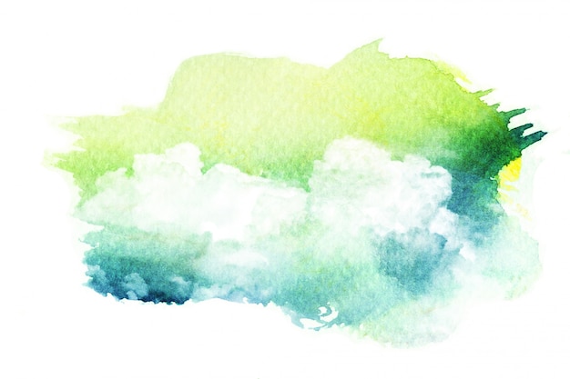 Watercolor illustration of cloud.