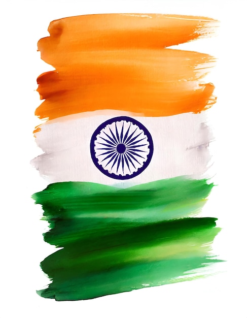 Watercolor illustration of flag india