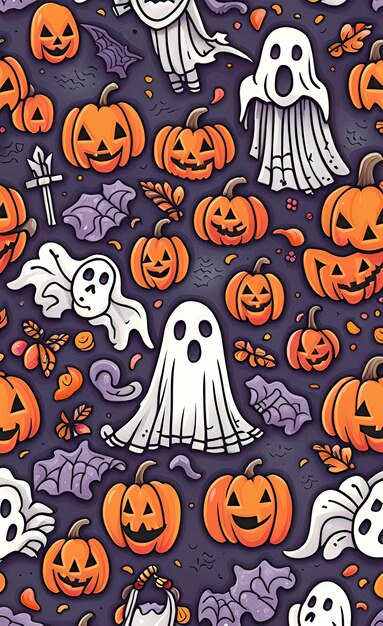 watercolor illustration Halloween and holiday theme cartoon doodle very cute print for backgroun