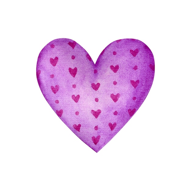 Photo watercolor illustration heart isolated on white background valentines day