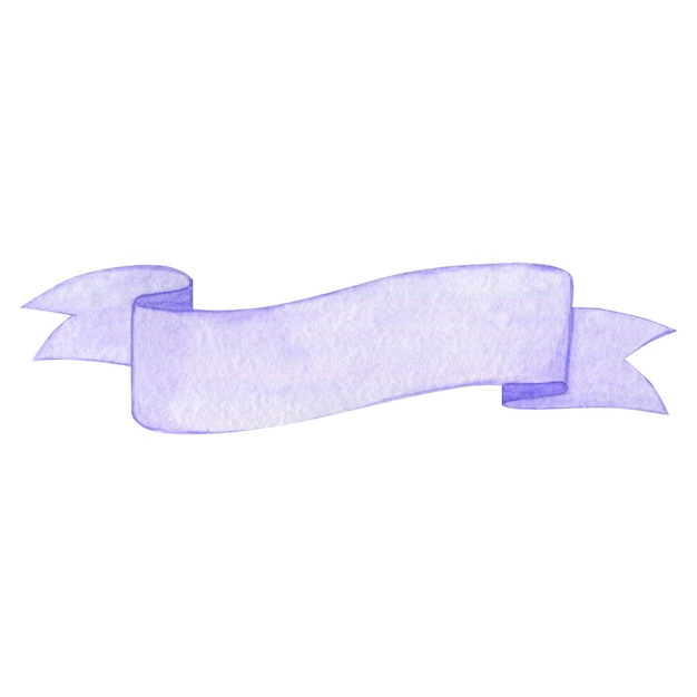 Watercolor illustration lavender ribbon greeting