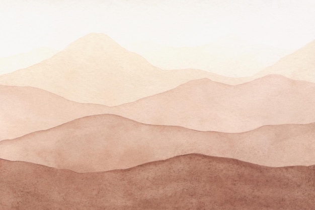 Watercolor illustration of a natural landscape with panoramic views of the hills and mountains