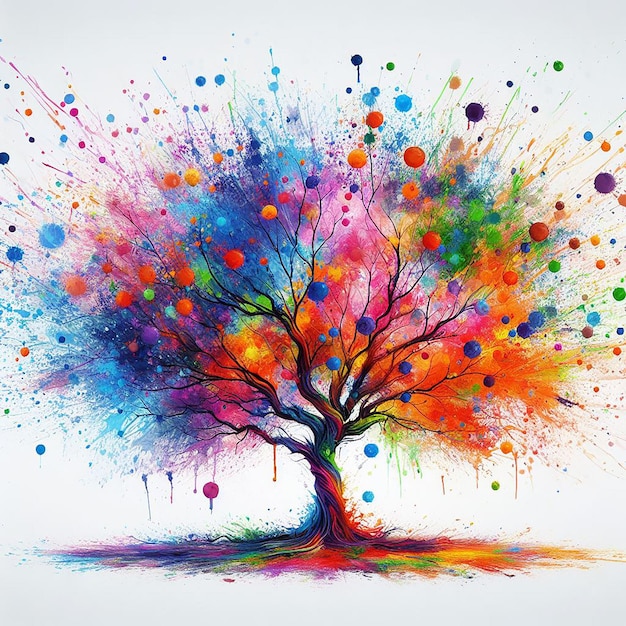 watercolor illustration of a tree