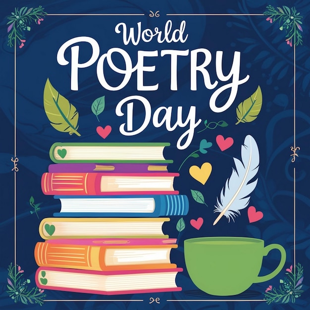 Photo watercolor illustration for world poetry day