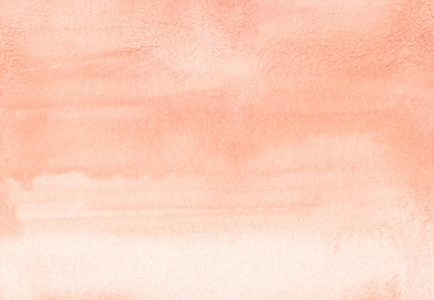 Photo watercolor light coral gradient background texture. brush strokes on paper. peach color backdrop. hand painted