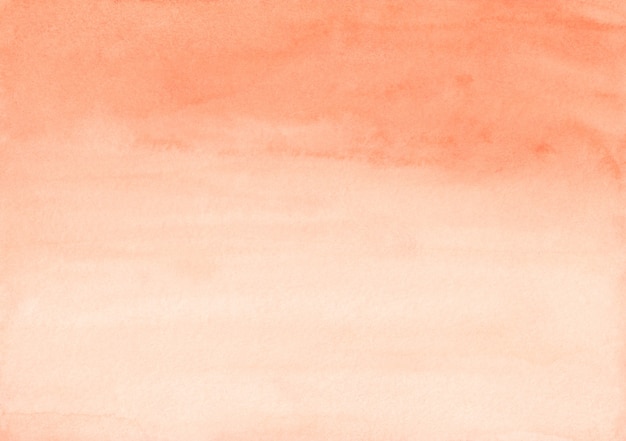 Watercolor light orange gradient background texture. Aquarelle carrot color and white gradient backdrop. Horizontal template.