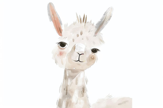 Watercolor Llama with Artistic Flair