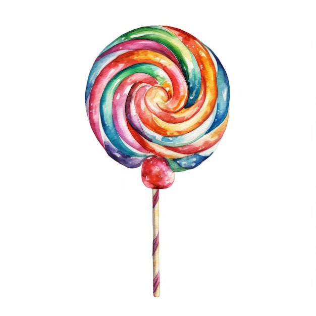 watercolor lollipop candy clipart