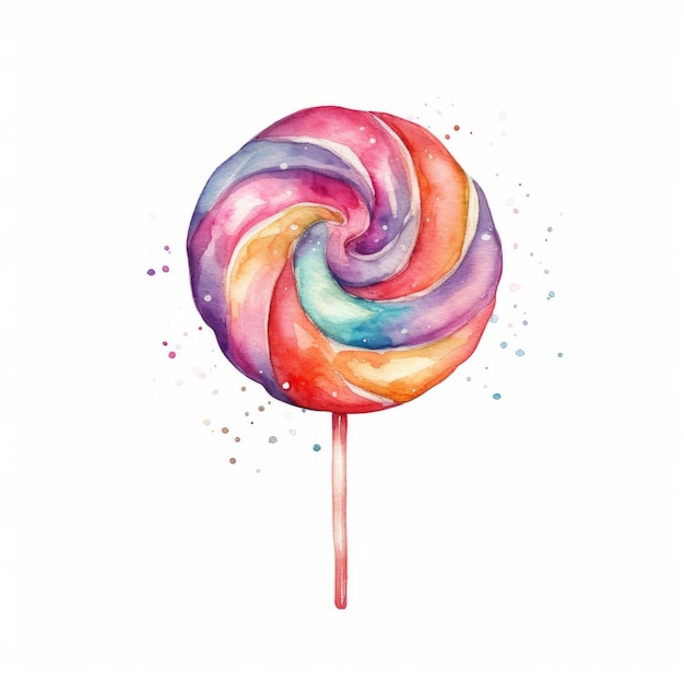 watercolor lollipop candy clipart