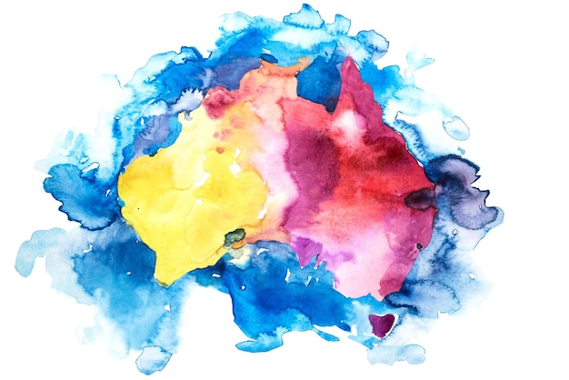 Watercolor map of Australia Watercolour illustration