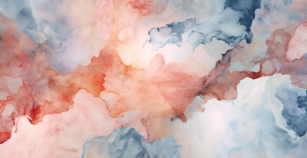 A watercolor marble painting with a blue and orange background wallpaper