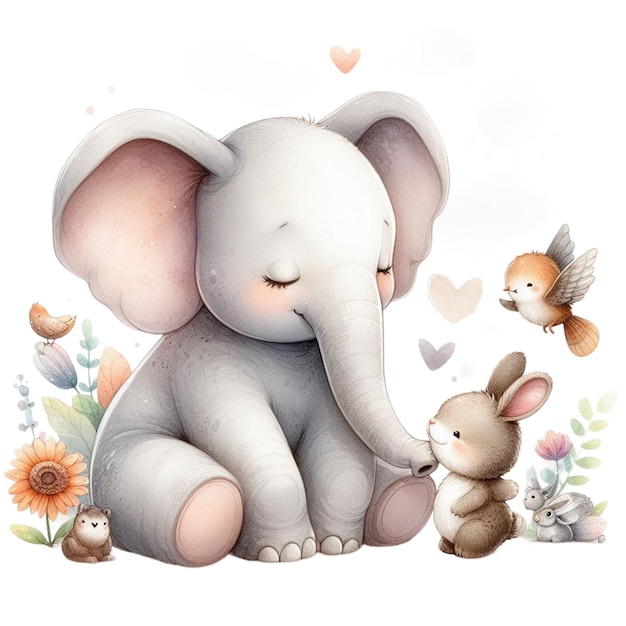 Watercolor Mother amp Baby Animals Clipart