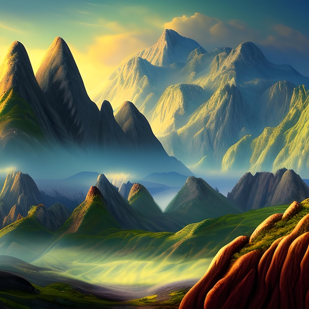 Watercolor Mountain Background