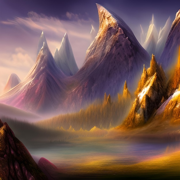 Watercolor Mountain Background