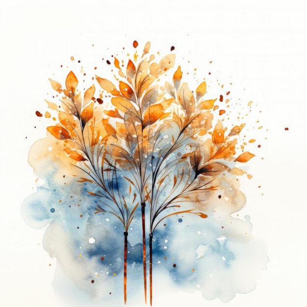 Watercolor New Year's Delight 2024 Clipart Generative Ai