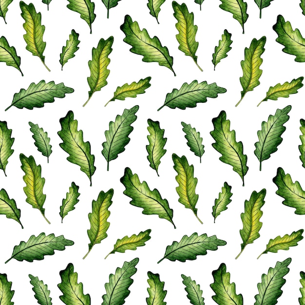 Watercolor oak leaf pattern