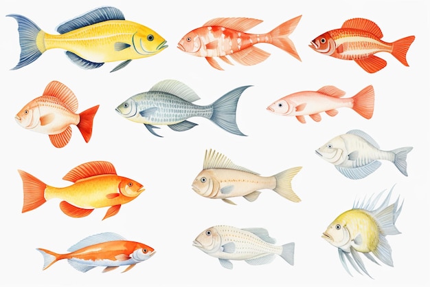 Watercolor Ocean Life Clipart Designs