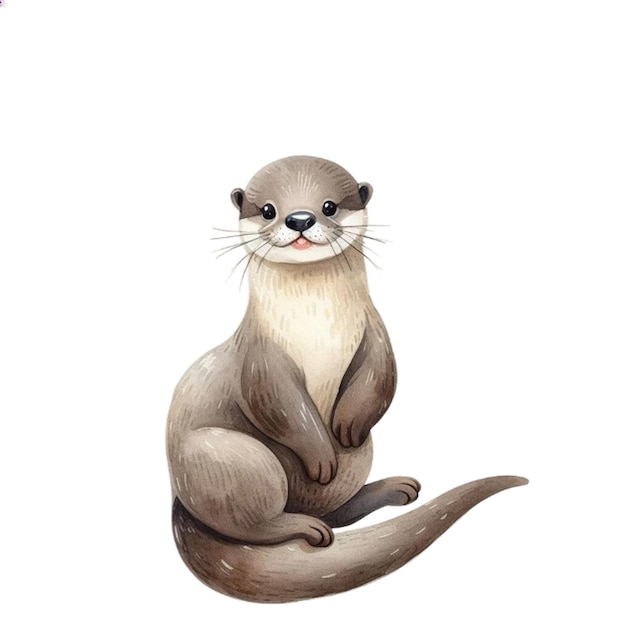 Watercolor otter Clipart