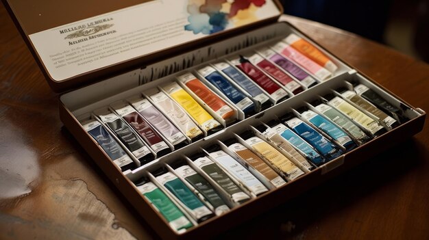 Watercolor paint set and rough paper pads AI generated