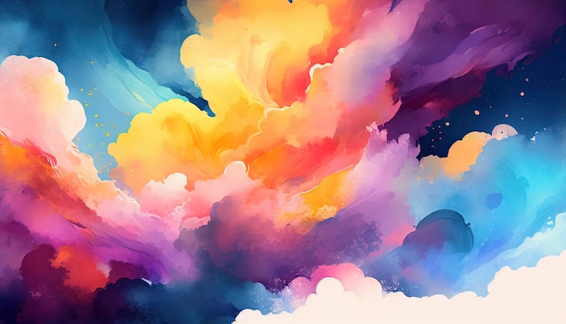 Watercolor paint splash ink background Generative AI