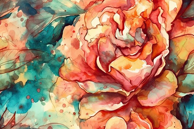 Watercolor Painting of a Beautiful Flower