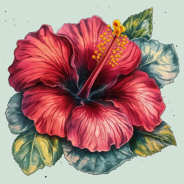 Watercolor painting of a beautiful Hibiscus flower