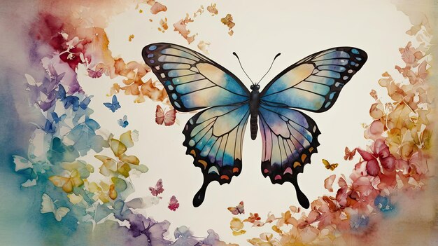 Photo a watercolor painting of a butterfly with the words butterfly on it