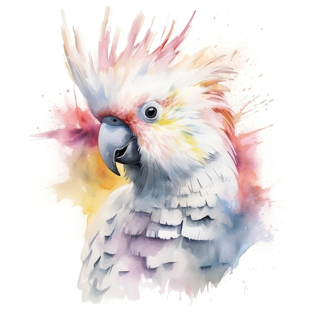 Watercolor painting of cockatoo