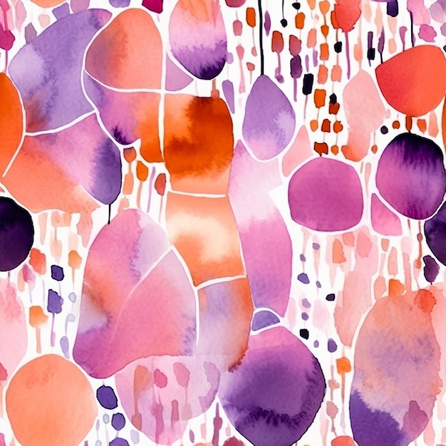 A watercolor painting of a colorful abstract background with circles and the words love