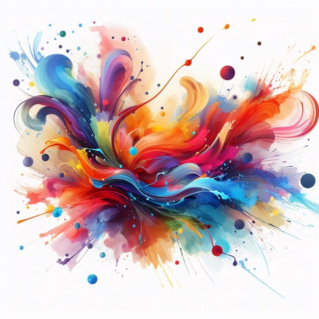 Photo a watercolor painting of colorful splashes of paint